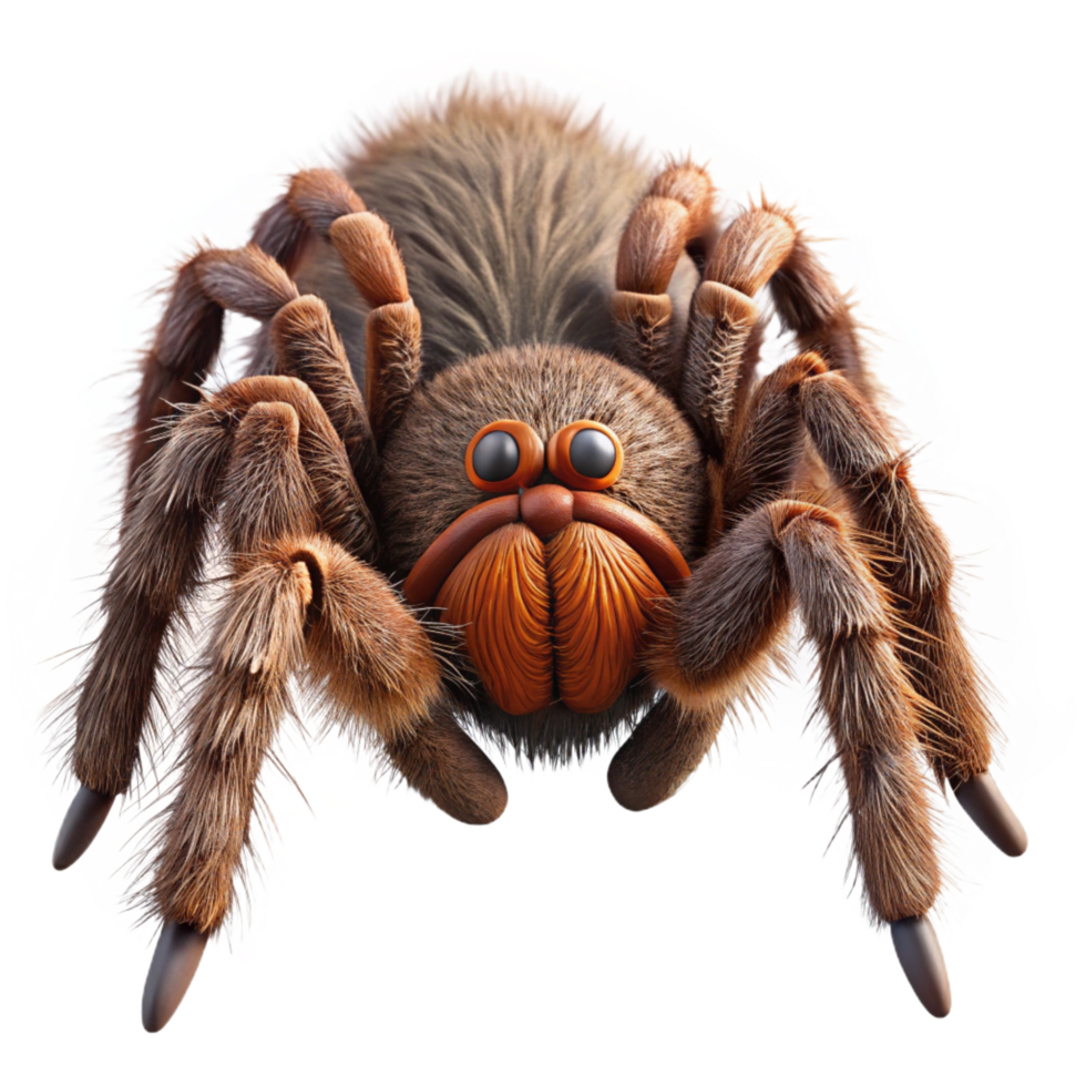beautiful distinctive Realistic spider, large, hairy, NO BACKGROUND with Transparent Background. png