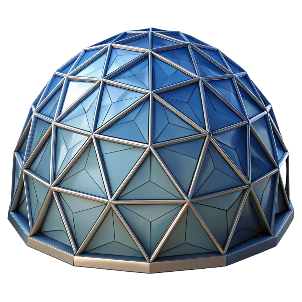 exceptional coastal Architectural rendering of a geodesic dome NO BACKGROUND with Transparent Background. 4K png