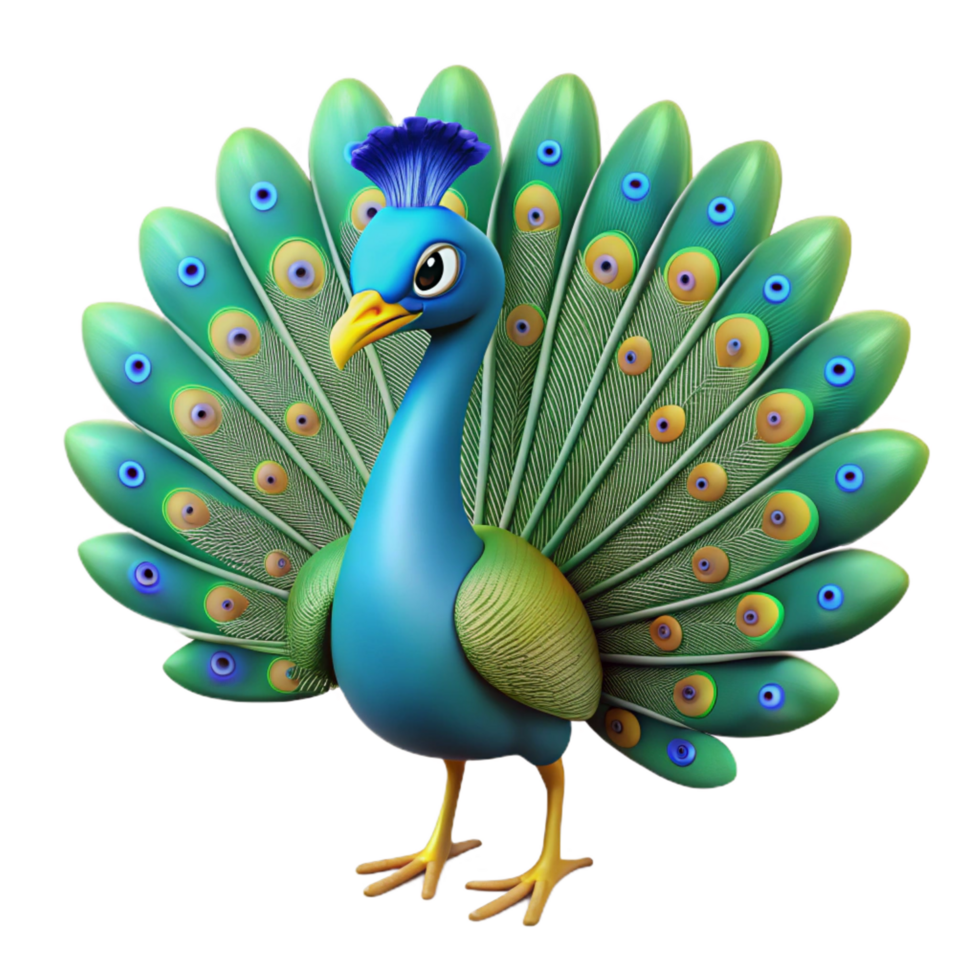unparalleled tropical A peacock with feathers fanned out, NO BACKGROUND with Transparent Background. elite png