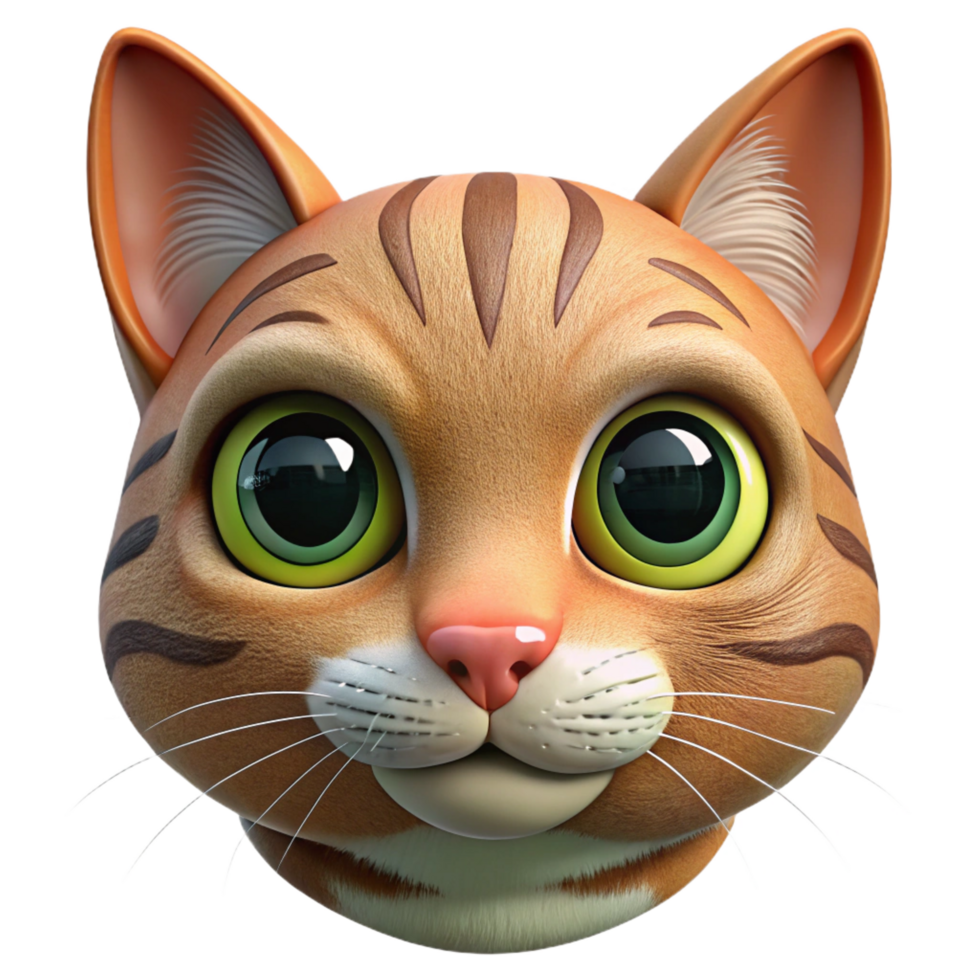 glorious tropical A close-up of a tabby cat's face NO BACKGROUND with Transparent Background. top-tier png