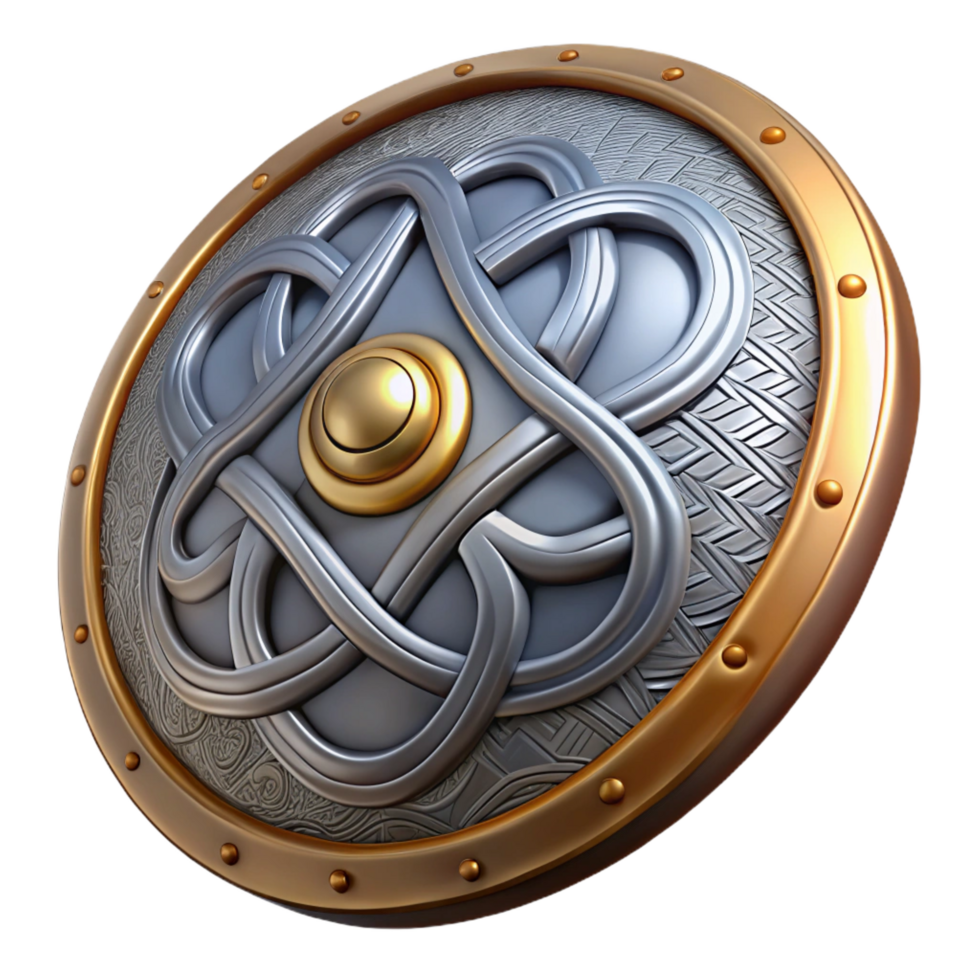 energetic splendid A decorative shield with an intricate Celtic design. NO BACKGROUND with Transparent Background. crisp png