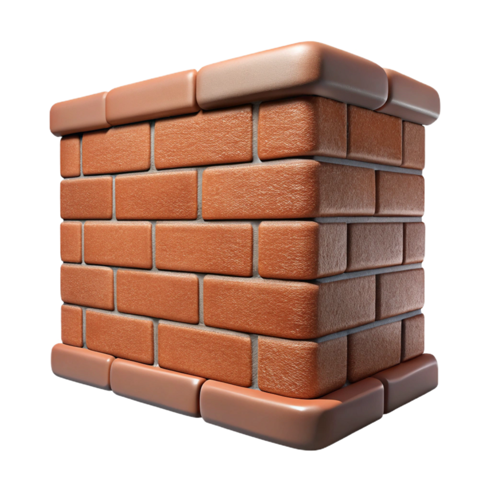 extraordinary rare Brick wall section, aged texture, NO BACKGROUND with Transparent Background. png