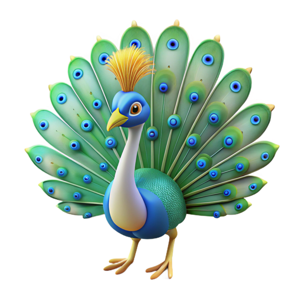 impressive urban A peacock with feathers fanned out, NO BACKGROUND with Transparent Background. luxury png