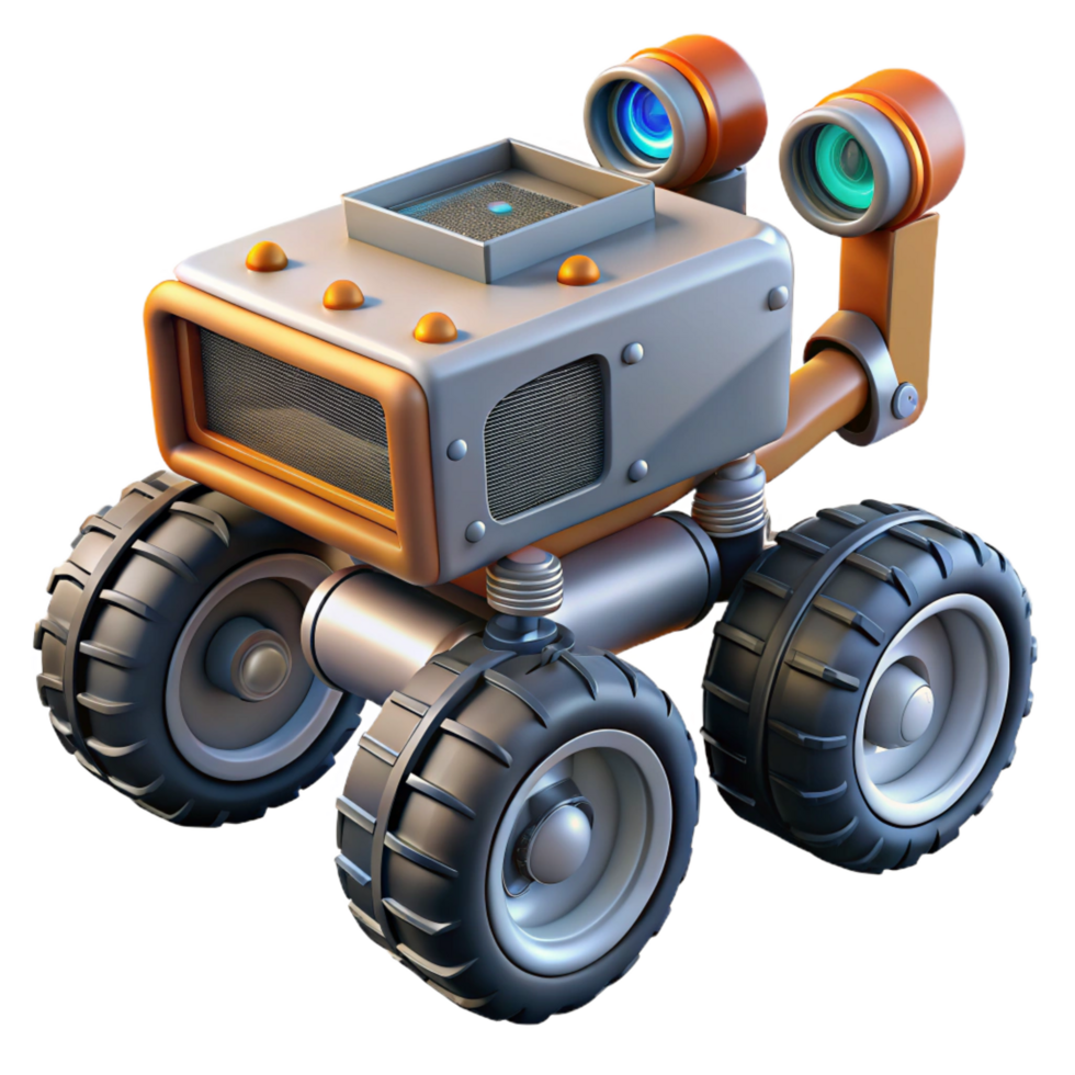 exquisite signature Space exploration rover, six wheels, sensor array, NO BACKGROUND with png