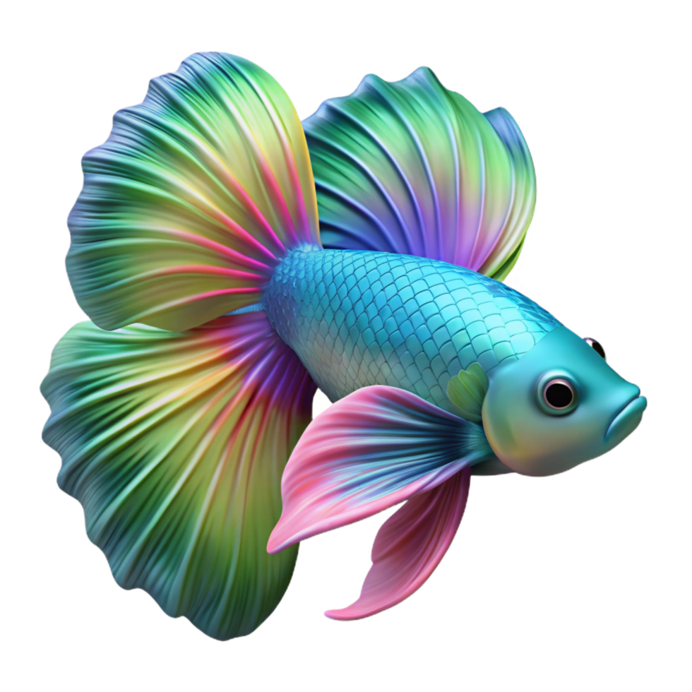 mesmerizing abstract A colorful betta fish, NO BACKGROUND with Transparent Background. luxury png