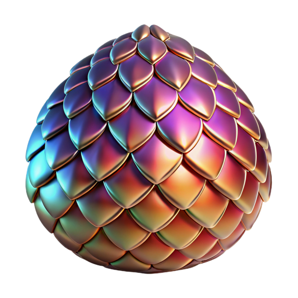nostalgic immaculate A single, polished dragon scale, shimmering with various colors. NO BACKGROUND with Transparent Background. crisp png