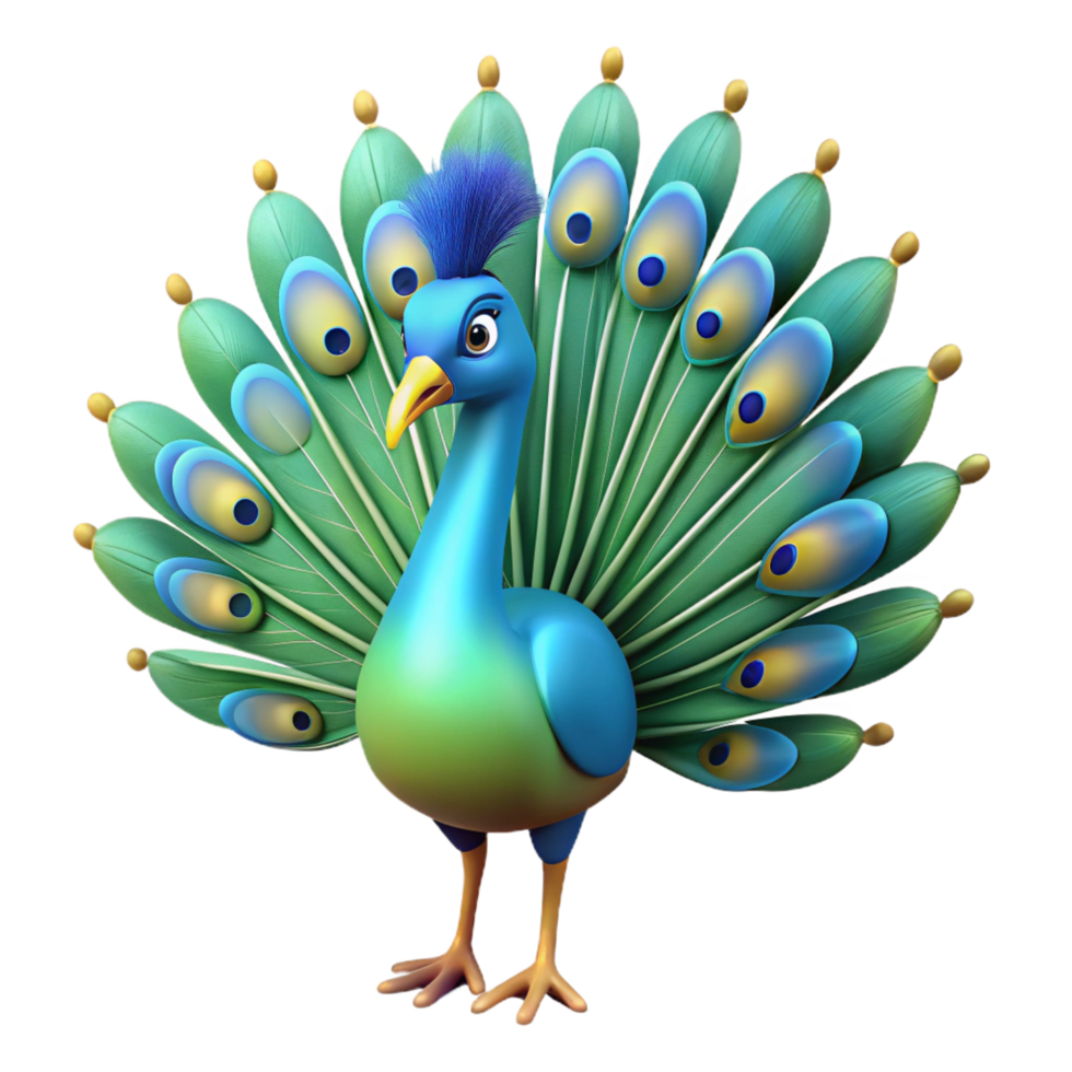 exceptional creative A peacock with feathers fanned out, NO BACKGROUND with Transparent Background. original png