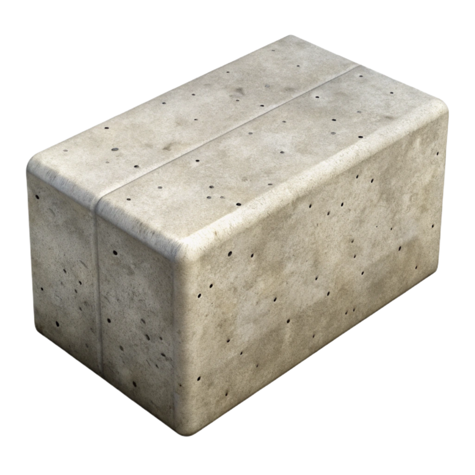 mysterious gorgeous 3D render of a concrete block NO BACKGROUND with Transparent Background. artisan png