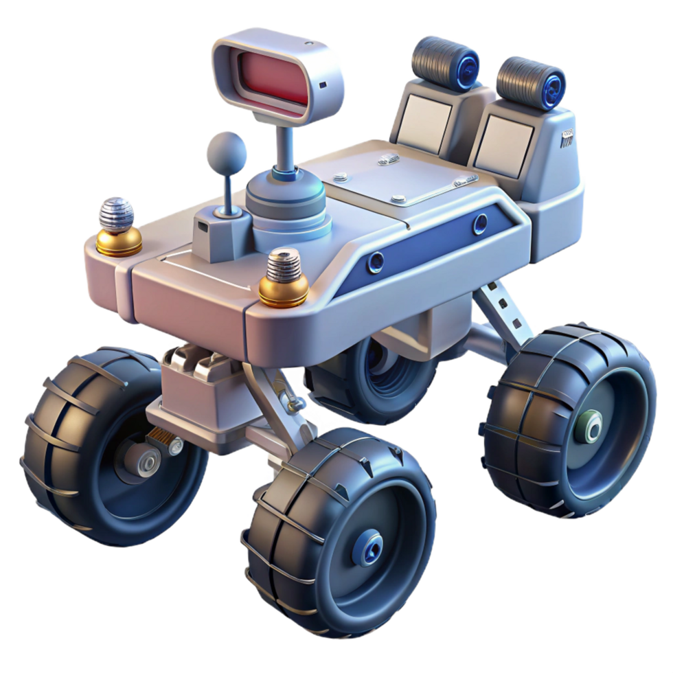 gorgeous sought-after Space exploration rover, six wheels, sensor array, NO BACKGROUND with png