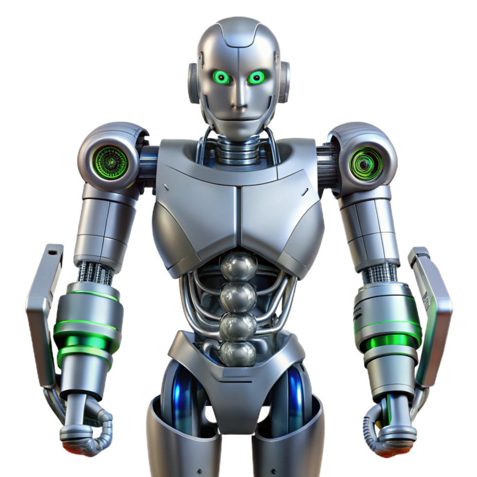 elegant distinguished Cybernetic exoskeleton with hydraulic pistons. NO BACKGROUND with Transparent Background. png