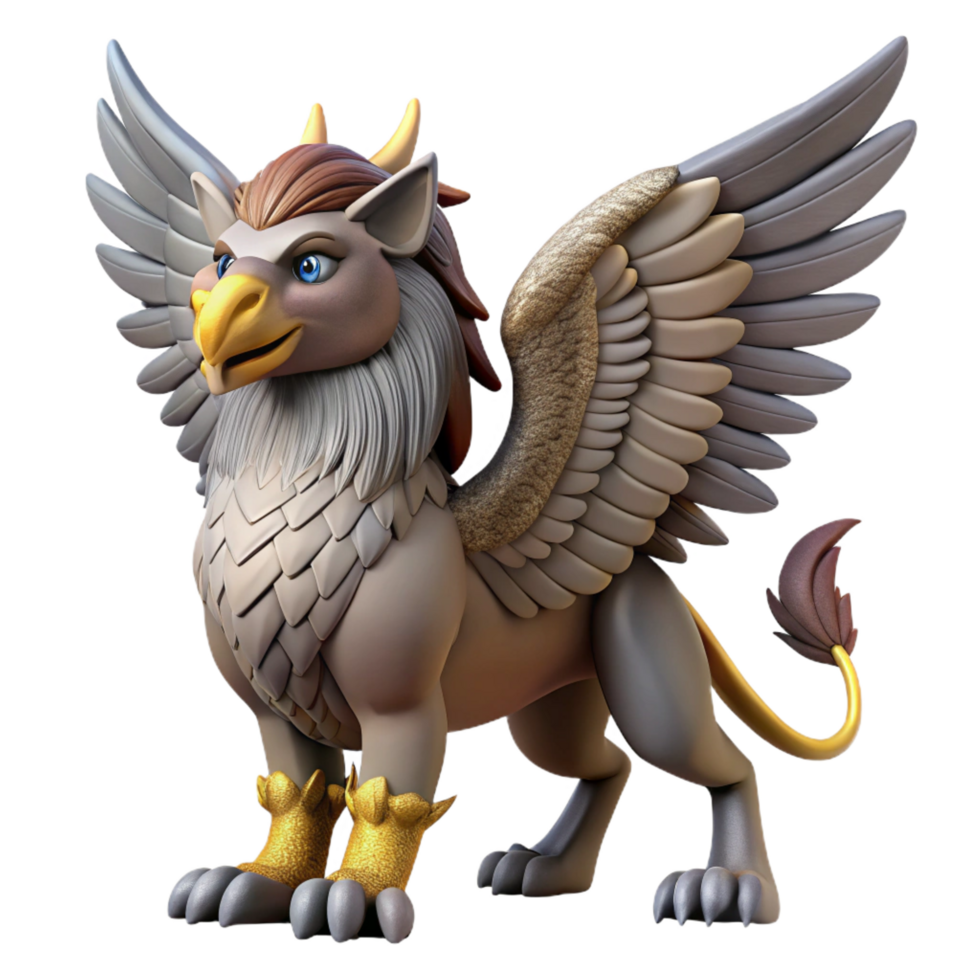 sumptuous harmonious classic A majestic griffin, wings spread, talons extended. NO BACKGROUND with Transparent Background. high resolution png
