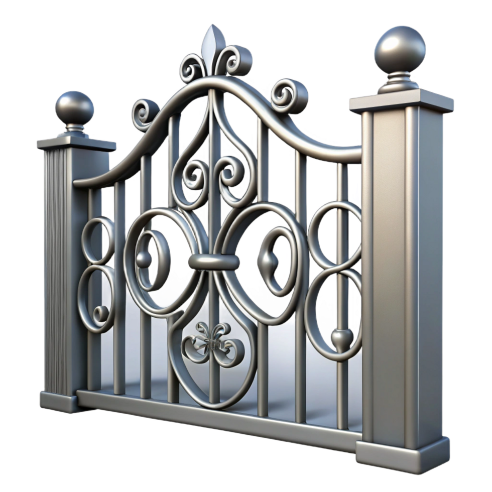 fascinating standout Metal fence section, ornamental design, NO BACKGROUND with Transparent Background. png