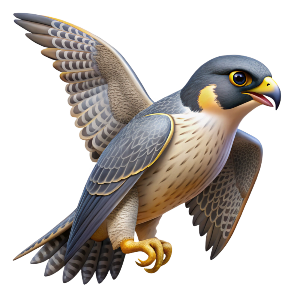 ethereal mesmerizing A soaring peregrine falcon. NO BACKGROUND with Transparent Background. elite png