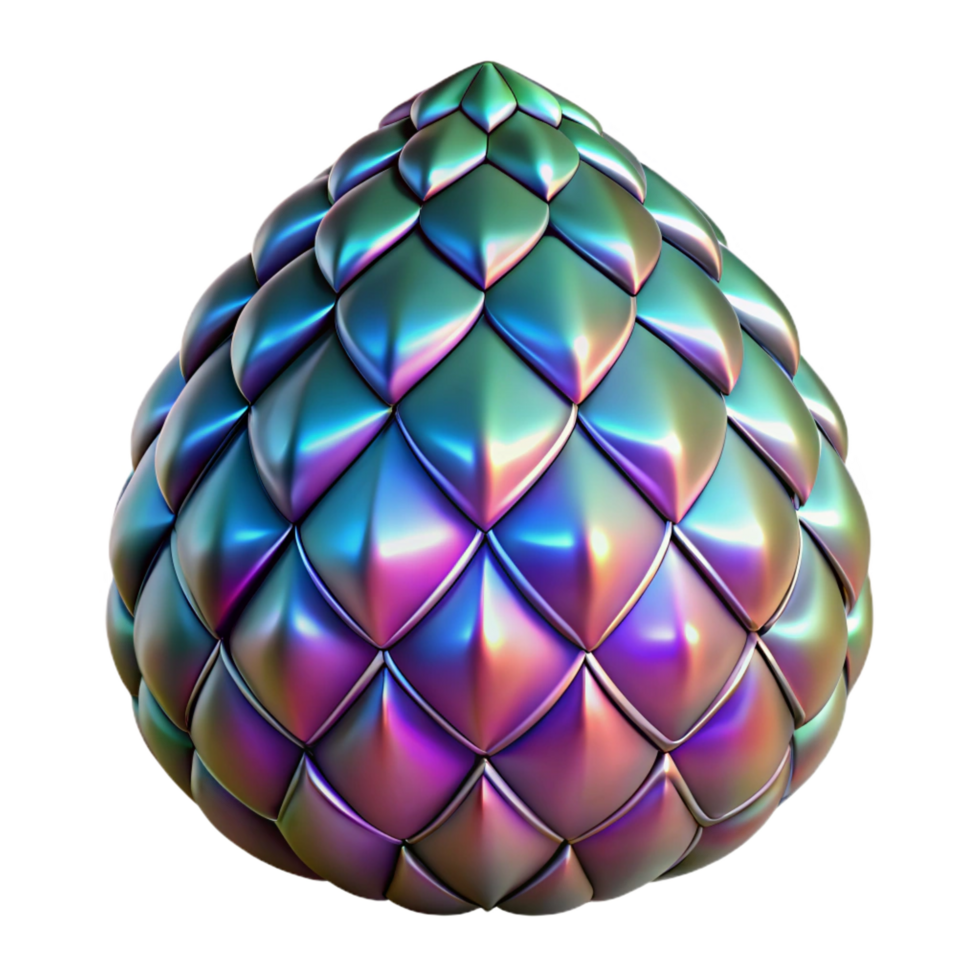 harmonious alluring A single, polished dragon scale, shimmering with various colors. NO BACKGROUND with Transparent Background. handcrafted png