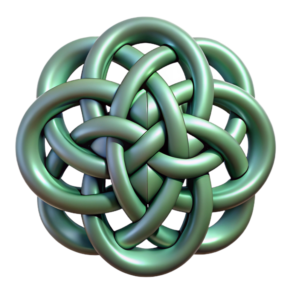 elegant celebrated A Celtic Knot, intricate interwoven design, NO BACKGROUND with Transparent Background. png