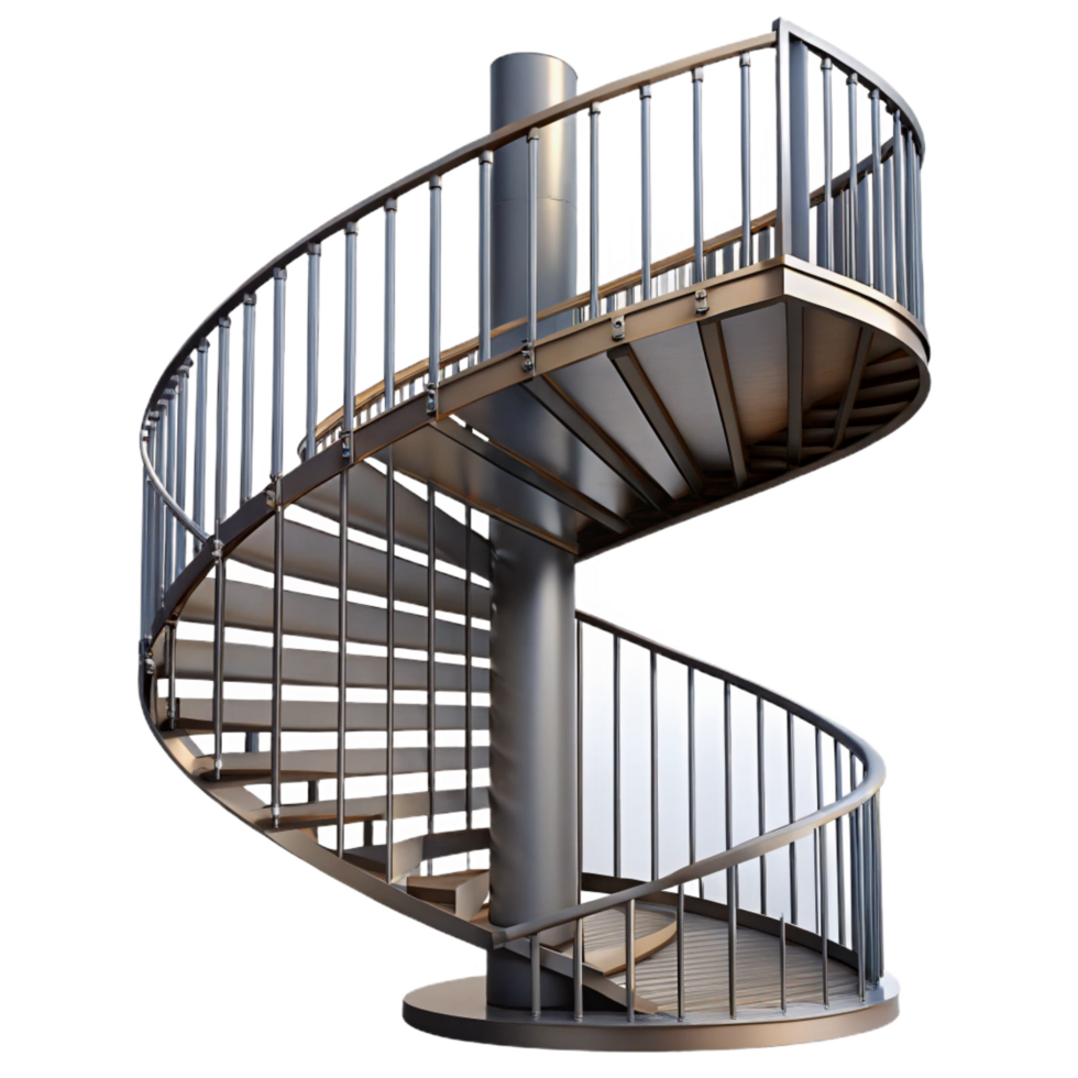 enchanting whimsical renaissance Spiral staircase, wrought iron, NO BACKGROUND with Transparent Background. high quality png