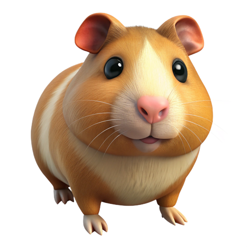 hypnotic impressionist A Guinea pig. NO BACKGROUND with Transparent Background. high resolution png