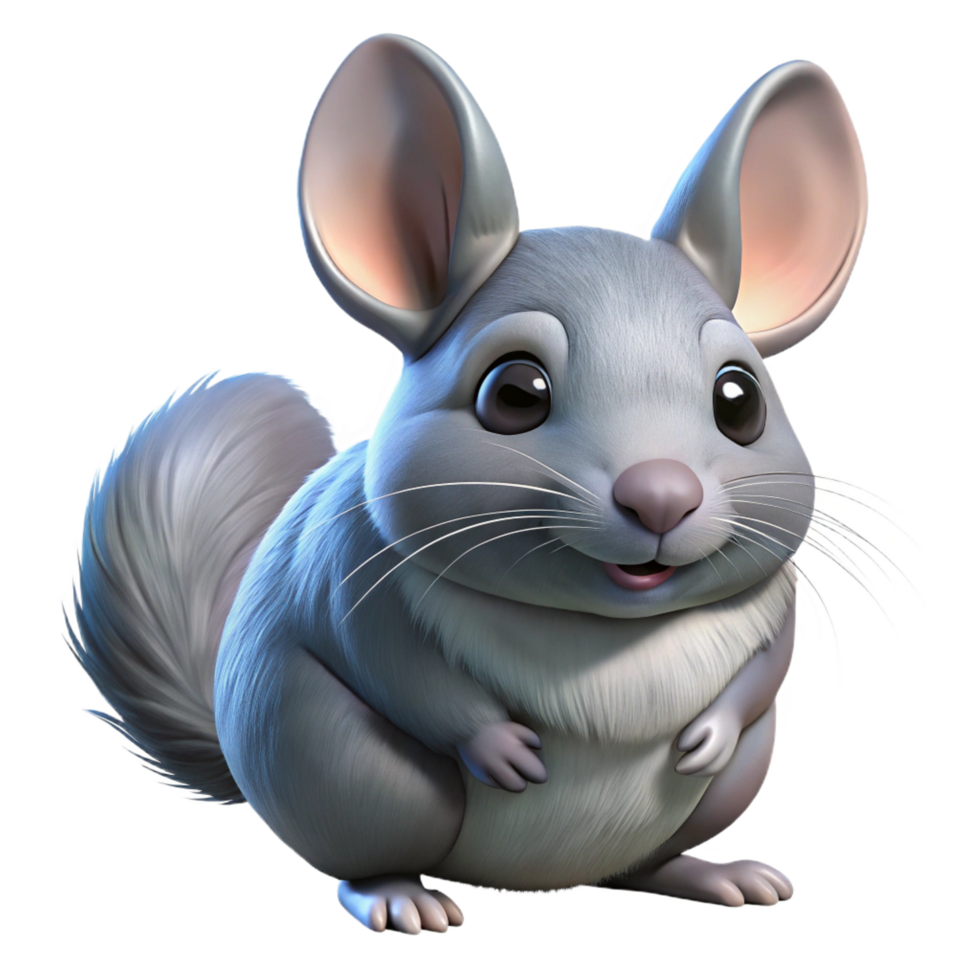enchanting tranquil elegant A Chinchilla. NO BACKGROUND with Transparent Background. original png