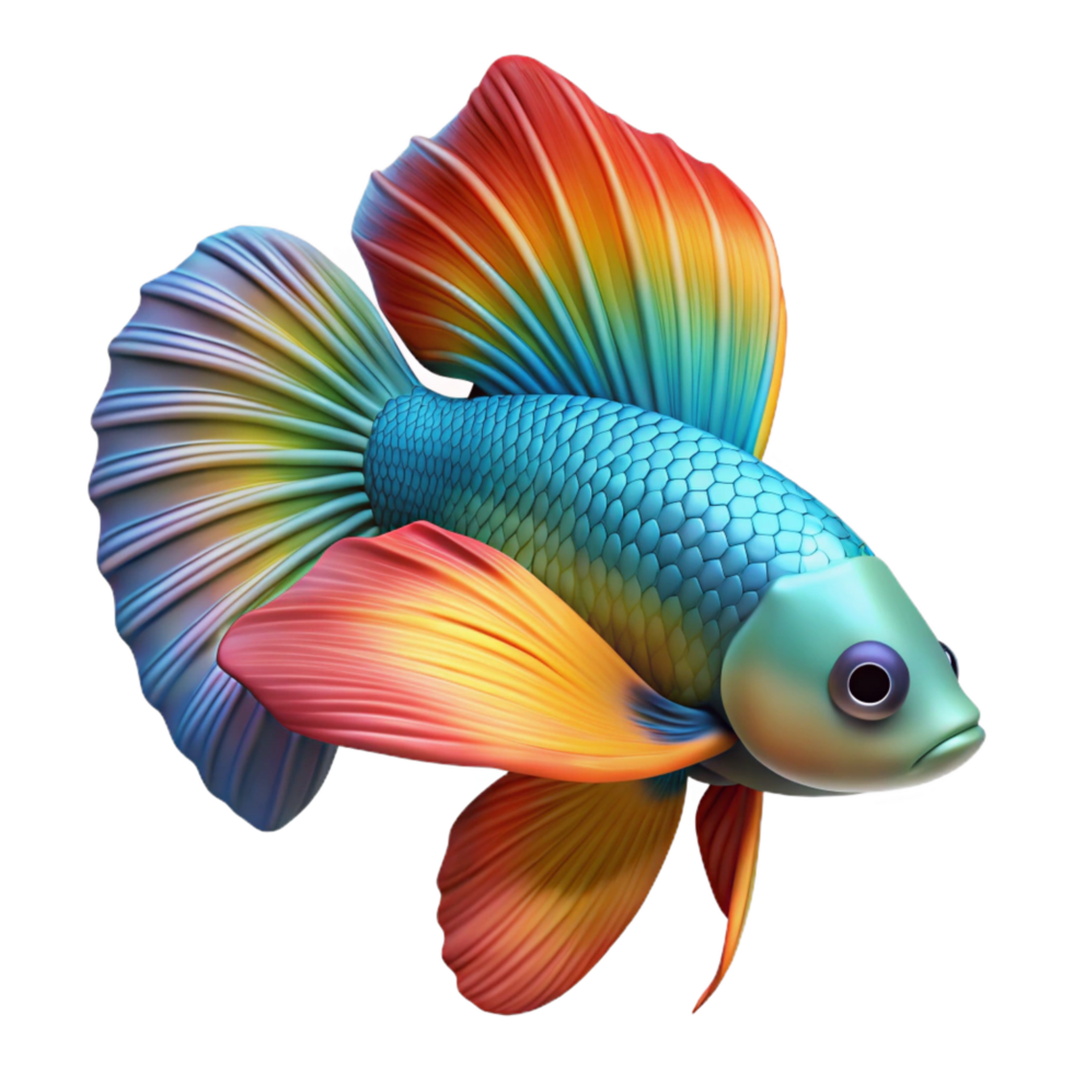 impressive artistic A colorful betta fish, NO BACKGROUND with Transparent Background. gallery standard png