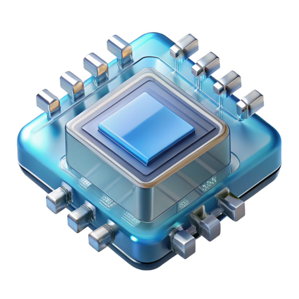 serene tranquil renaissance Crystalline data chip with complex circuitry NO BACKGROUND with Transparent Background. precision png
