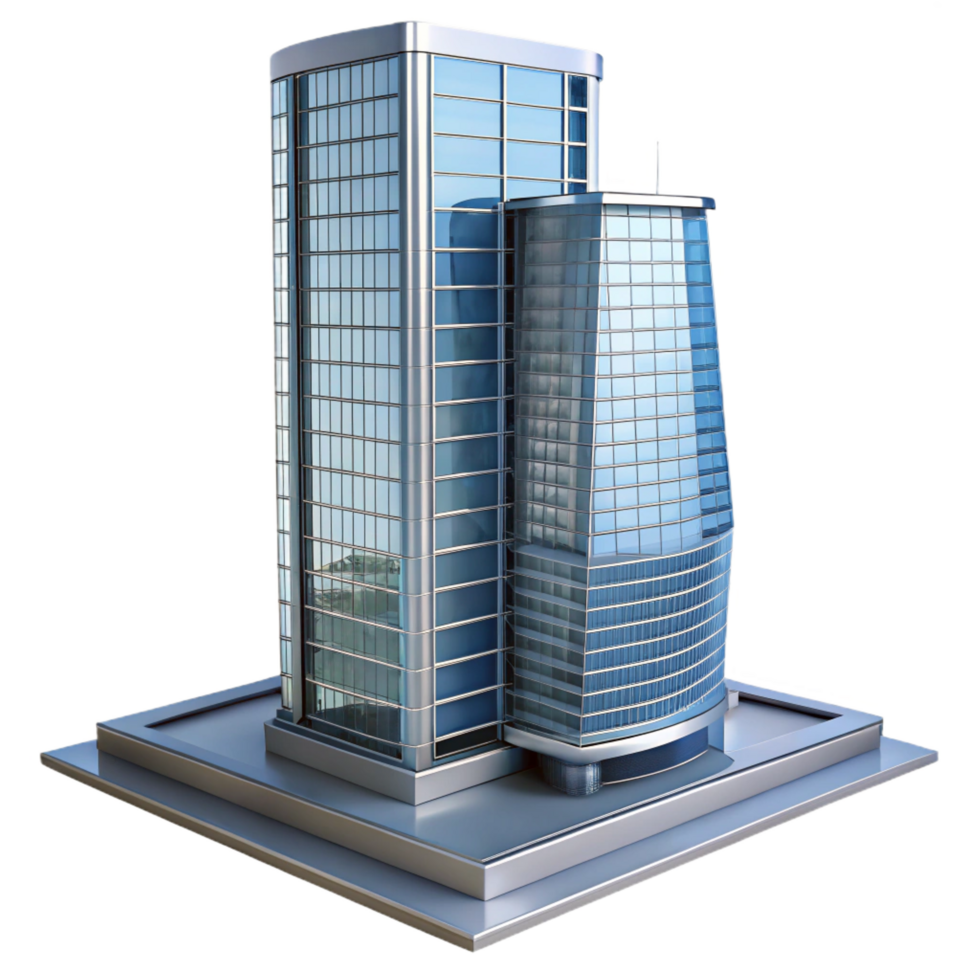 sumptuous bold artistic Modern skyscraper, glass and steel, NO BACKGROUND with Transparent Background. ultra HD png