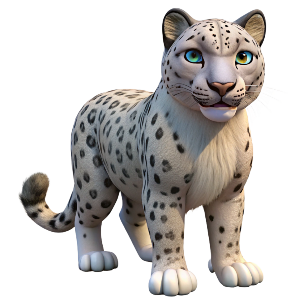 impressive geometric A regal snow leopard, NO BACKGROUND with Transparent Background. genuine png
