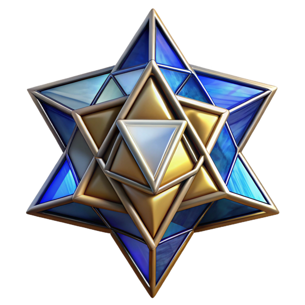 standout retro Synagogue stained glass Star of David, NO BACKGROUND with Transparent Background. flawless png