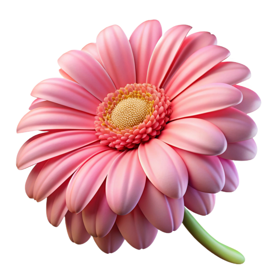 radiant calm futuristic Single gerbera daisy, pink NO BACKGROUND with Transparent Background. elite png