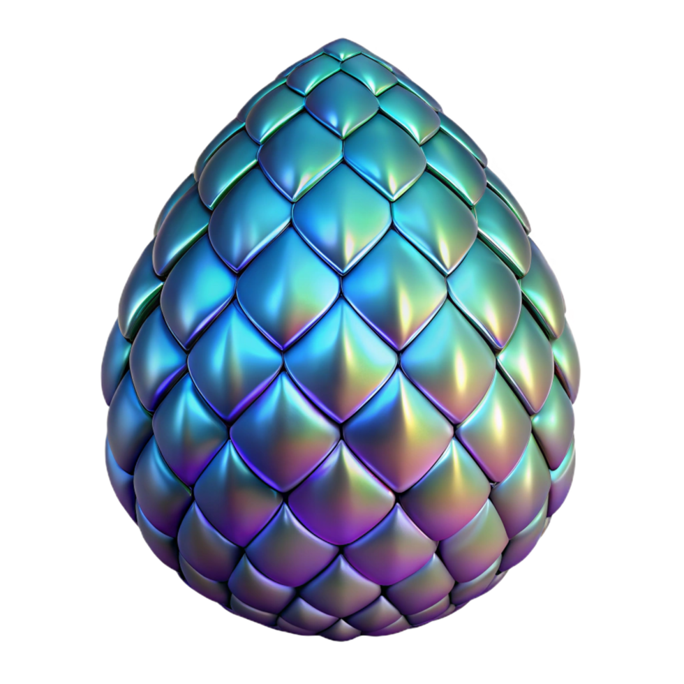 ethereal gorgeous A single, polished dragon scale, iridescent and shimmering. NO BACKGROUND with Transparent Background. sharp png
