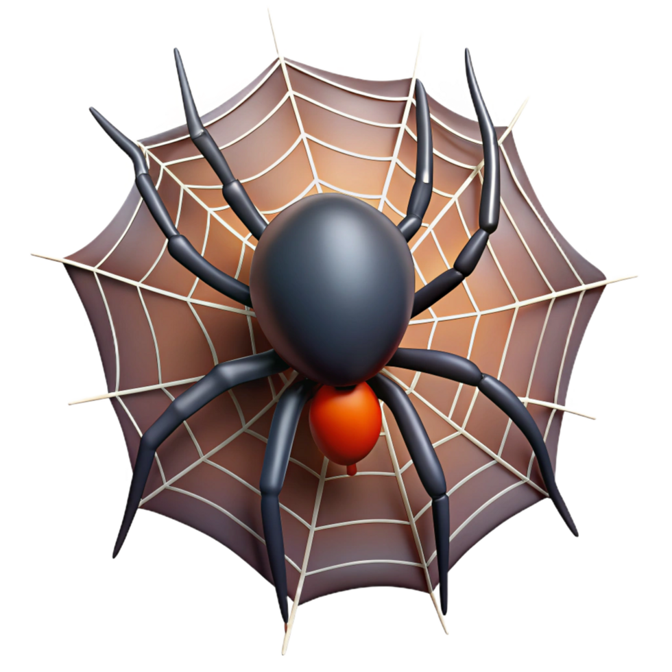 energetic impressive Spider spinning a web just the spider NO BACKGROUND with Transparent Background. authentic png