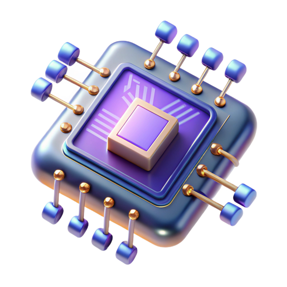fascinating nostalgic vintage Futuristic data chip, glowing circuits, intricate design. NO BACKGROUND with Transparent Background. studio quality png