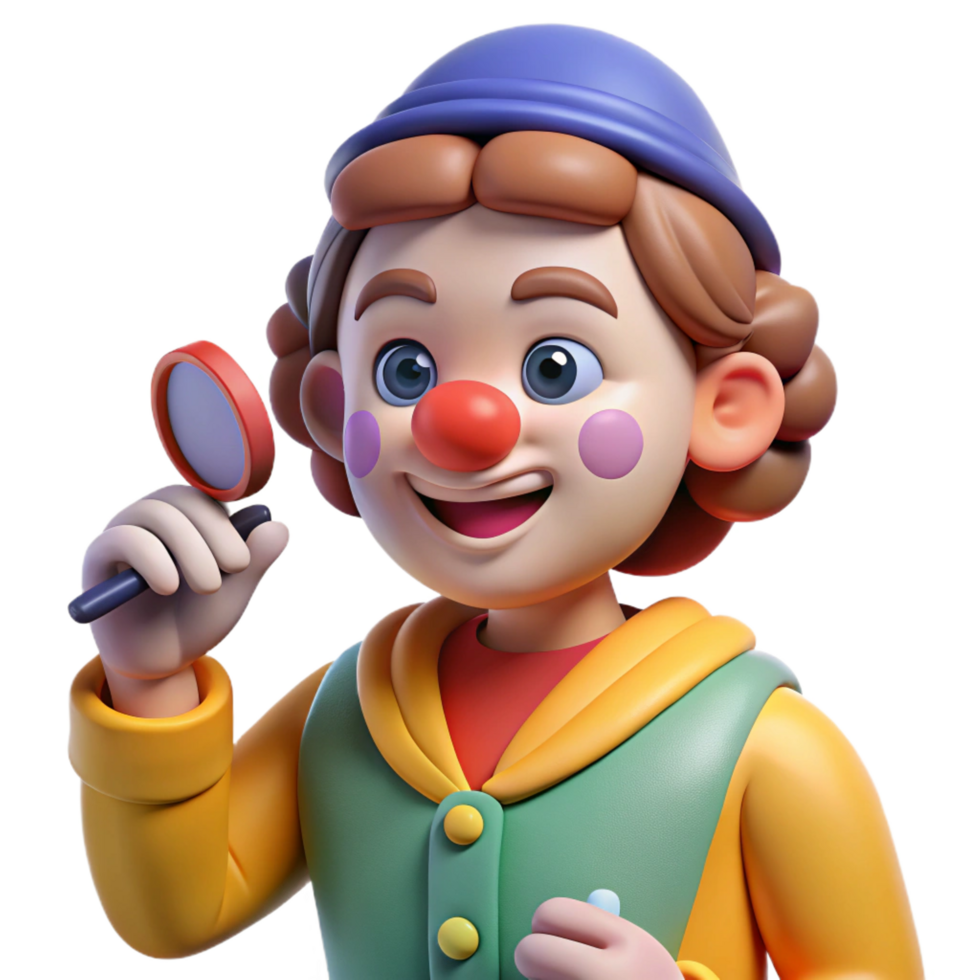 timeless renaissance Clown, applying makeup, NO BACKGROUND with Transparent Background. ultra HD png