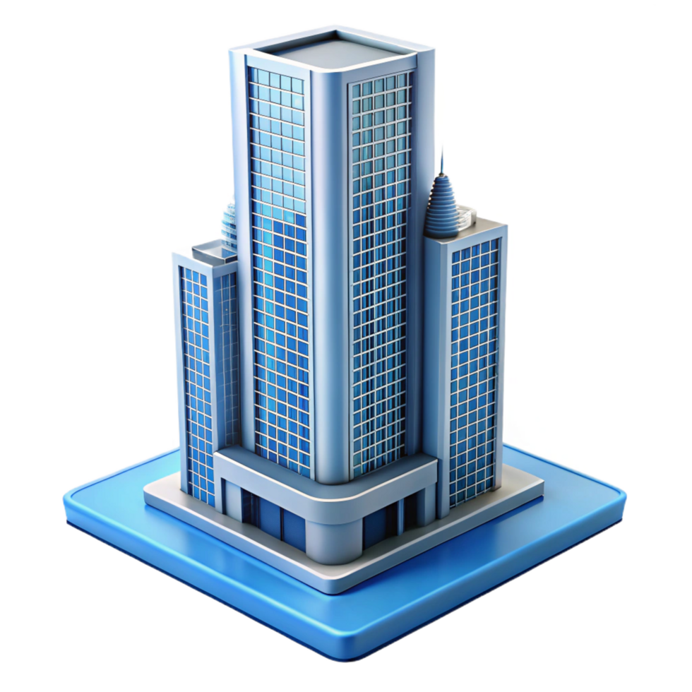 gorgeous classic Modern skyscraper architectural model NO BACKGROUND with Transparent Background. handcrafted png