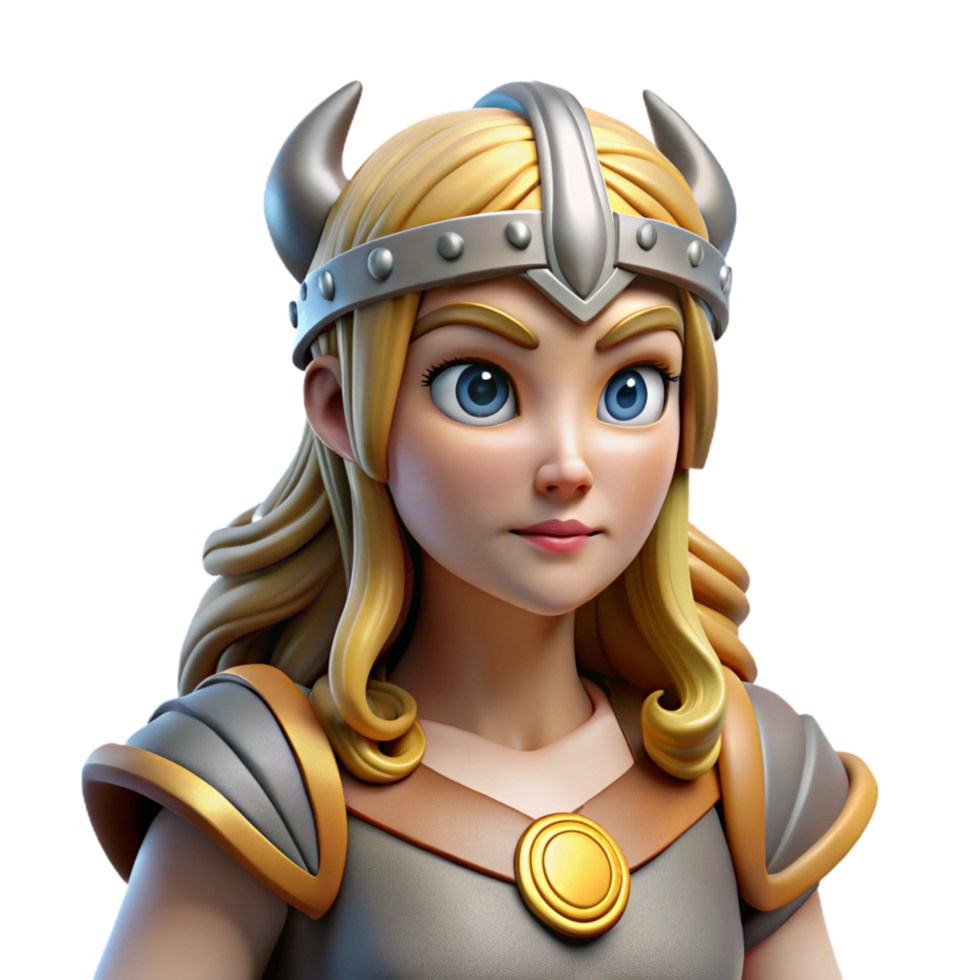 elegant dreamy traditional Valkyrie, Norse warrior maiden, NO BACKGROUND with Transparent Background. crisp png