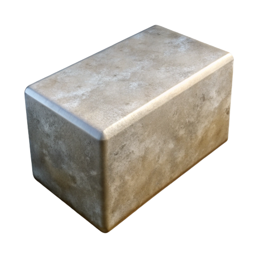 wonderful iconic 3D render of a concrete block NO BACKGROUND with Transparent Background. png