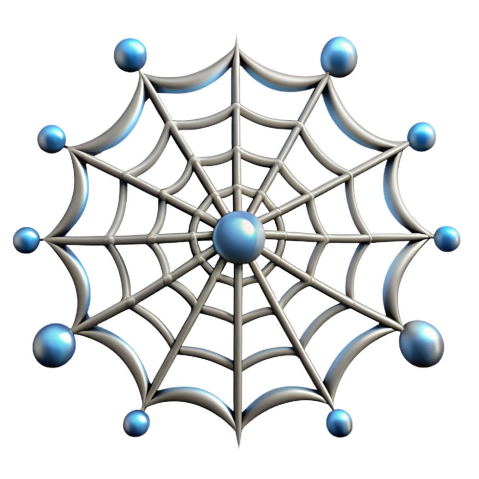 sumptuous coastal Spider web with dew drops NO BACKGROUND with Transparent Background. genuine png
