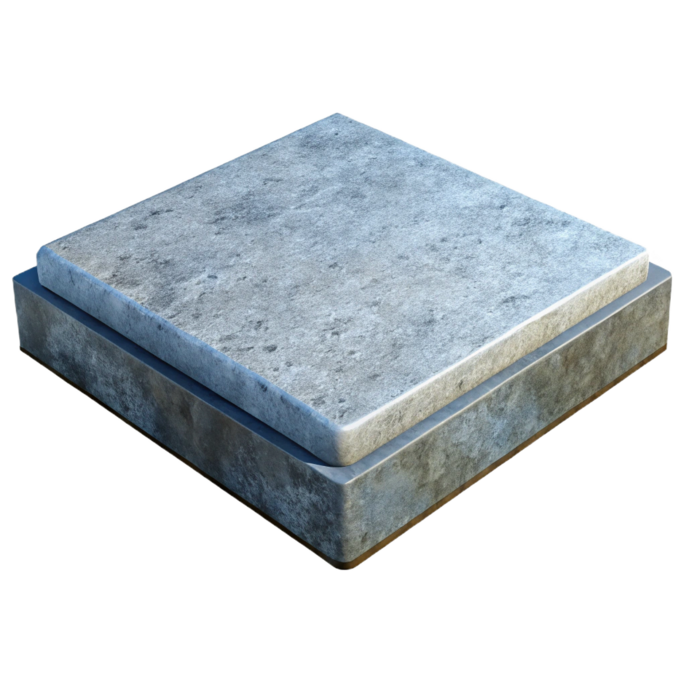 stunning dynamic modern 3D render of a concrete slab NO BACKGROUND with Transparent Background. fine detail png
