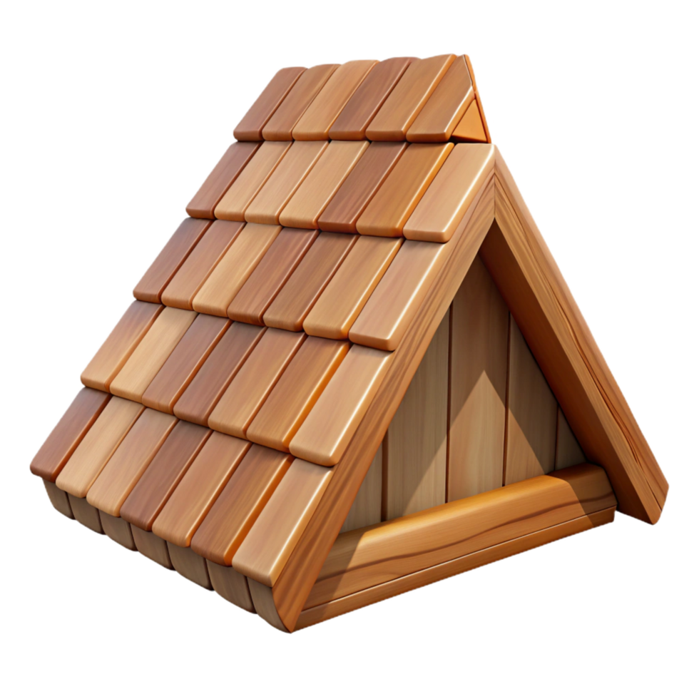 exquisite timeless Wooden roof shingle, cedar wood, NO BACKGROUND with Transparent Background. png