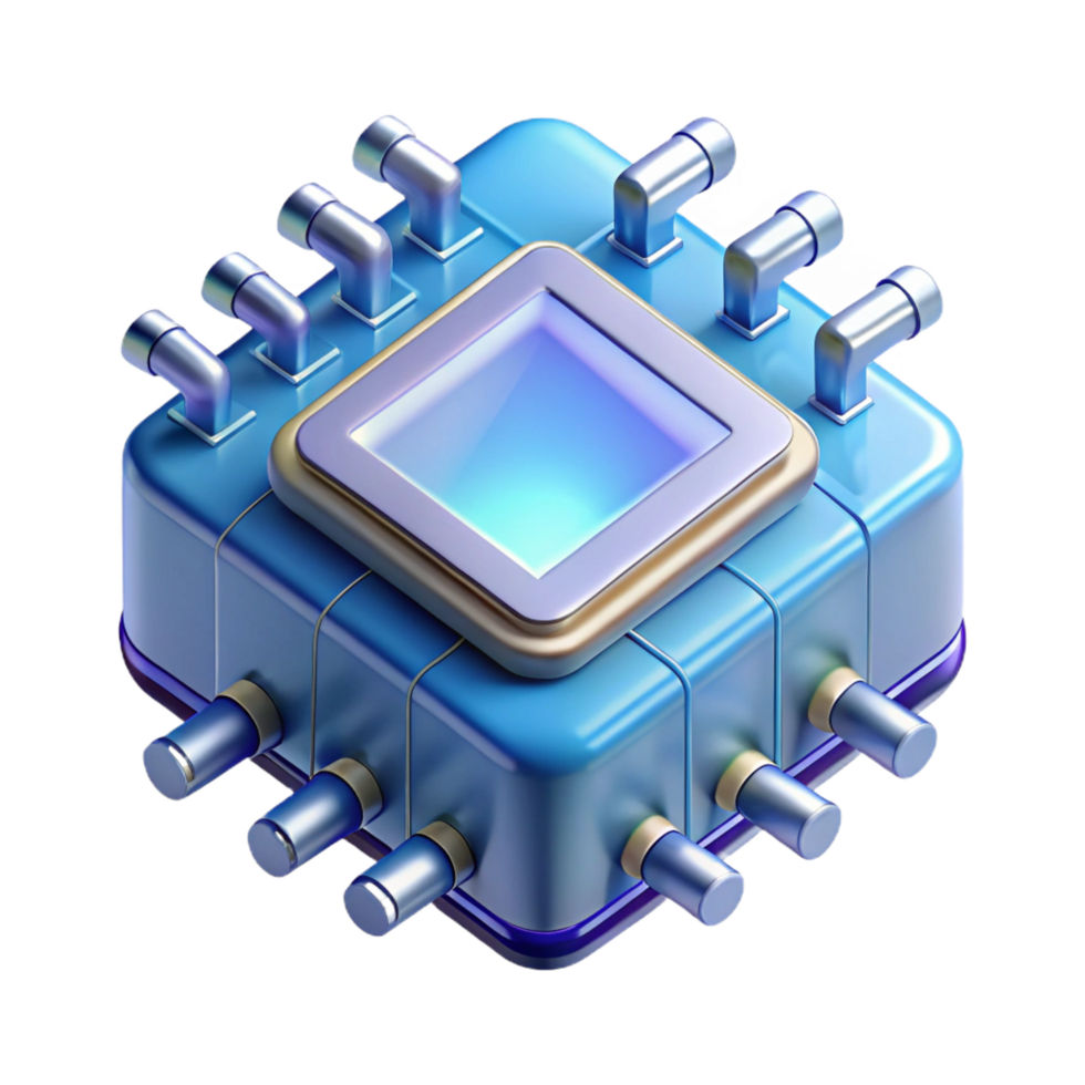 striking inspired Crystalline data chip with complex circuitry NO BACKGROUND with Transparent Background. png