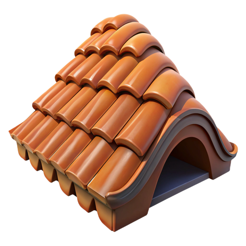immaculate sought-after Terracotta roof tile, weathered texture, NO BACKGROUND with Transparent Background. png