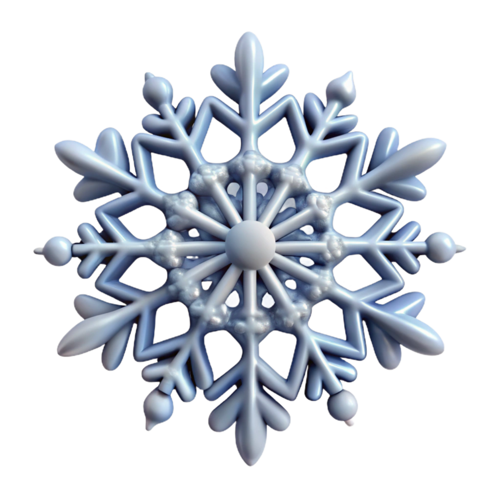 enchanting tranquil surreal A single, intricate snowflake, with magical patterns. NO BACKGROUND with Transparent Background. luxury png