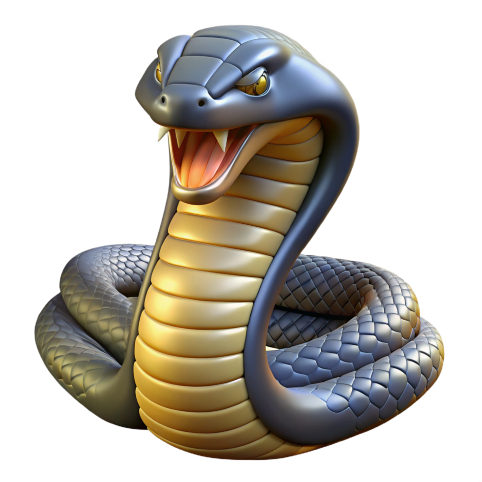 exquisite celebrated A king cobra with hood flared, NO BACKGROUND with Transparent Background. png