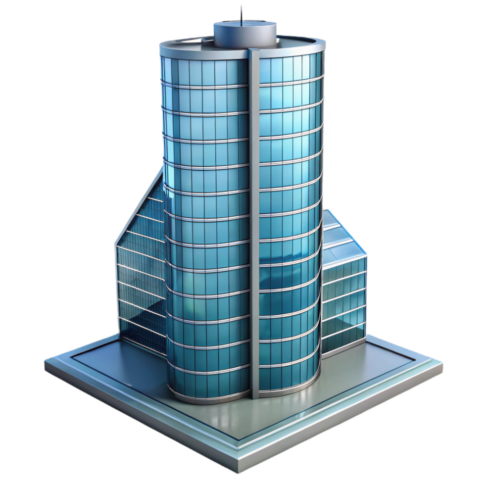 enchanting organic Modern skyscraper, glass and steel, NO BACKGROUND with Transparent Background. fine detail png