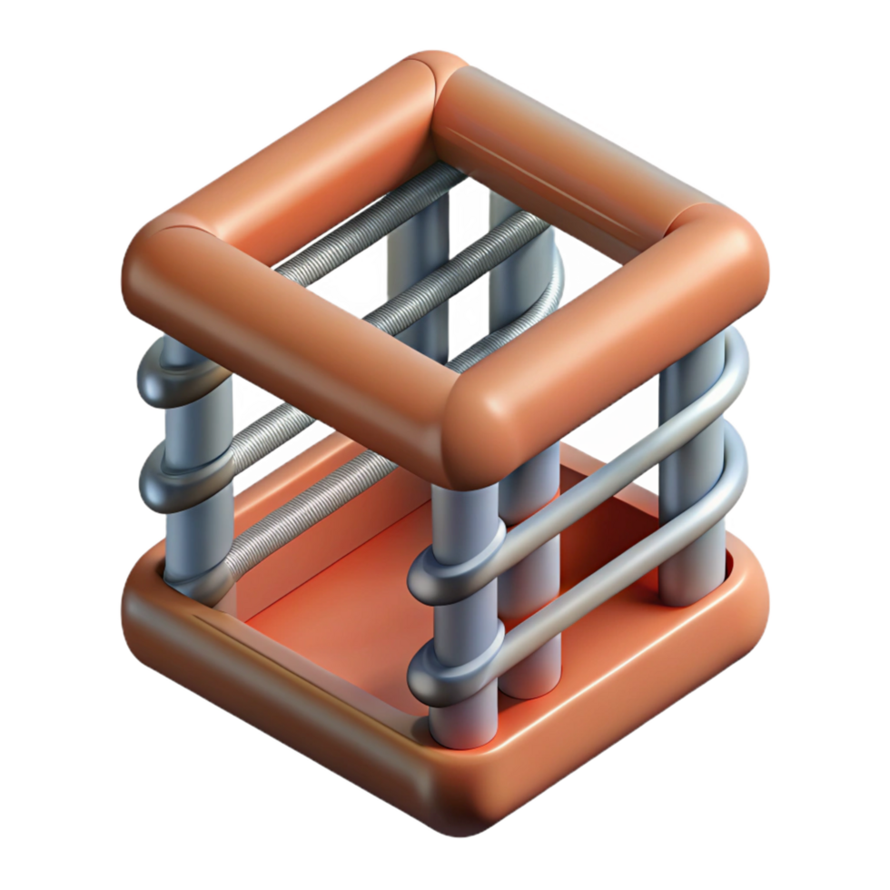 enchanting rustic CAD rendering of a rebar NO BACKGROUND with Transparent Background. precision png