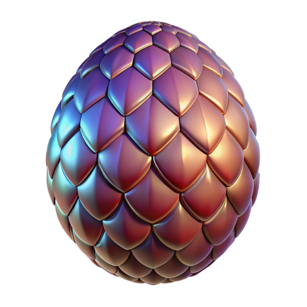 elegant dynamic retro A detailed dragon egg, with shimmering scales. NO BACKGROUND with Transparent Background. studio quality png