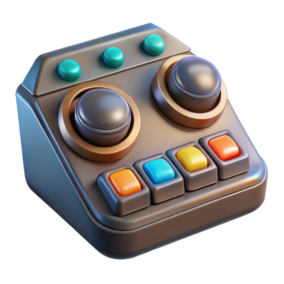 memorable creative Spaceship control panel with illuminated buttons NO BACKGROUND with Transparent Background. museum quality png