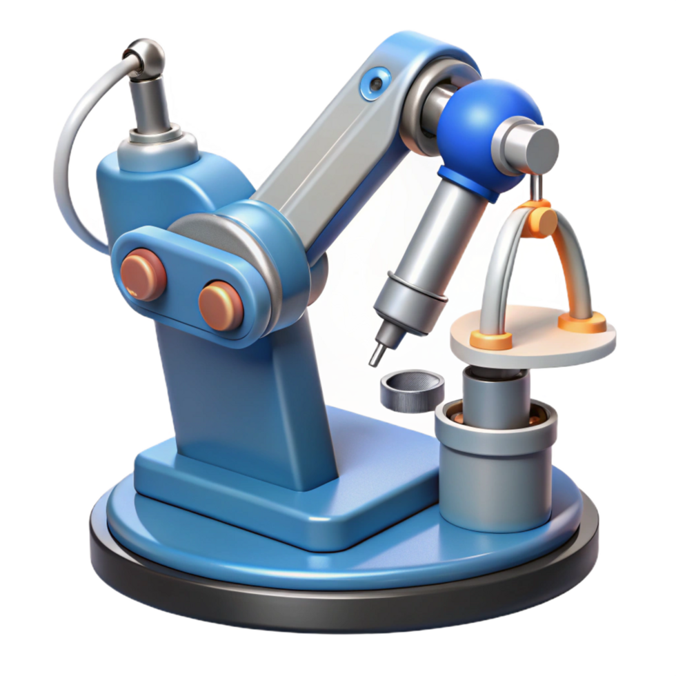 tranquil enchanting Robotic surgery arm with surgical instruments, NO BACKGROUND with Transparent Background. luxury png