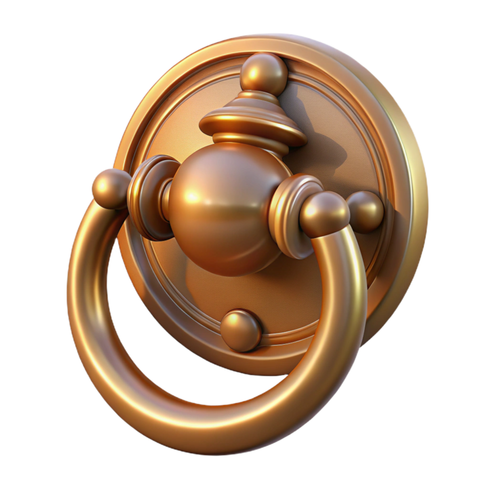 sought-after minimalist Georgian townhome front door knocker, NO BACKGROUND with Transparent Background. precision png