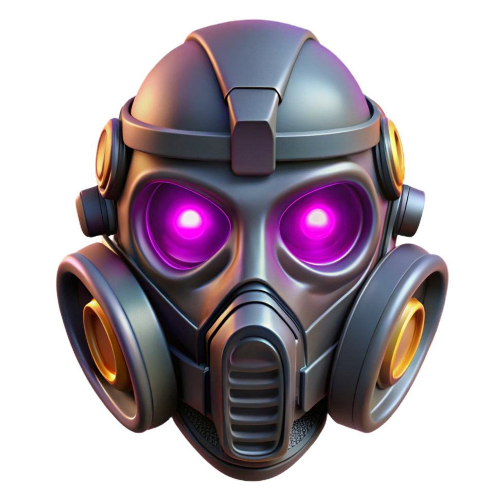 wonderful calm bohemian Cyberpunk mask, intricate design, glowing accents, respirator. NO BACKGROUND with Transparent Background. elite png