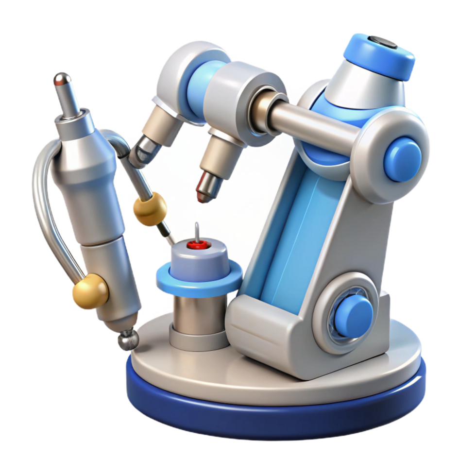 extraordinary timeless Robotic surgical tool with precision instruments NO BACKGROUND with Transparent Background. png